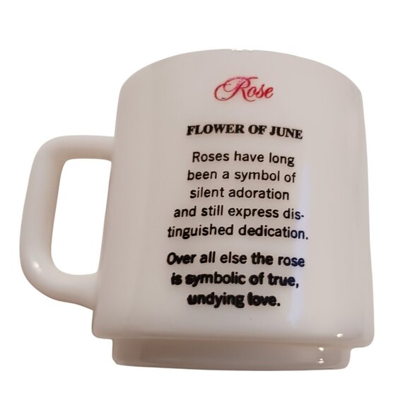 Vintage Milk Glass Rose-June Birth Flower Mug | Silent Adoration & Undying Love - Picture 9 of 9
